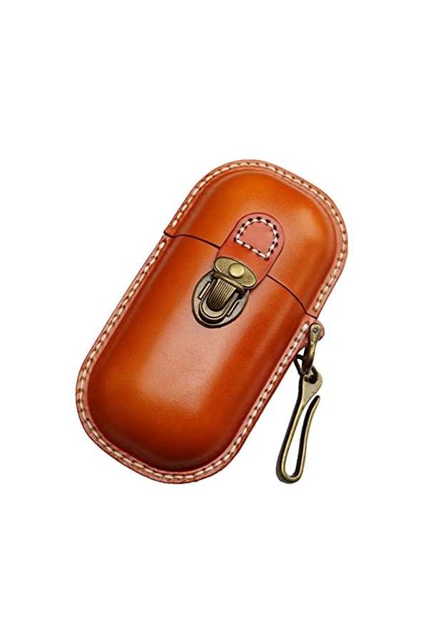 Fanyixuan Étui à lunettes en cuir fait à la main avec coque rigide rétro pour homme et femme, marron, Small