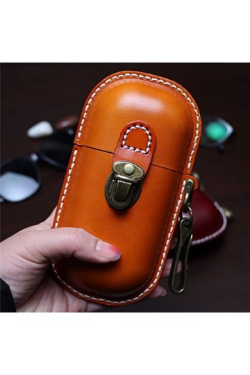Fanyixuan Étui à lunettes en cuir fait à la main avec coque rigide rétro pour homme et femme, marron, Small