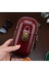 Fanyixuan Étui à lunettes en cuir fait à la main avec coque rigide rétro pour homme et femme, Crimson, Small