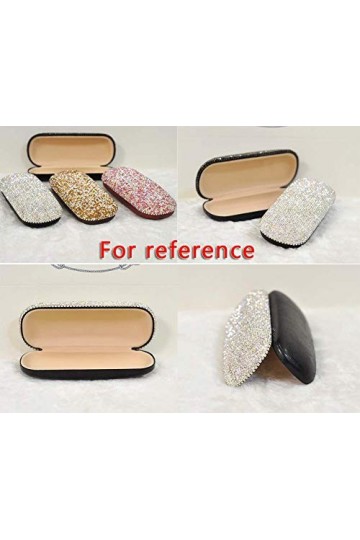 Étui à Lunettes Strass étincelante boîte à Lunettes Coquille Dure à la Main Mignonne pour Les Femmes, Rouge