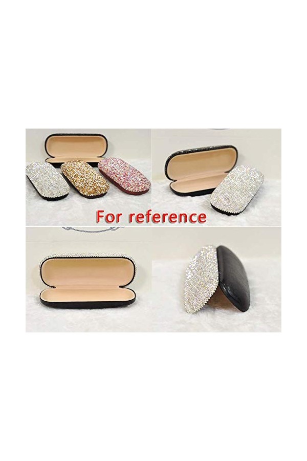 Étui à Lunettes en Strass Scintillant Fait à la Main pour Femme Rose