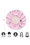 PANSYFEN 2 pcs Bonnet en Satin Réglable Bonnet en Soie Grand Bonnet Satin Cheveux Nuit Pour Cheveux Longs et Bouclés Bonnet R