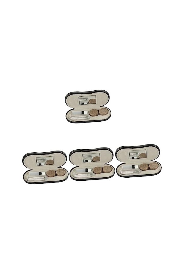 Zerodeko 4 Ensembles Étui à Lunettes à Double Usage Kit De Voyage Étui à Lunettes Double Face Étui à Lunettes Double Couche É