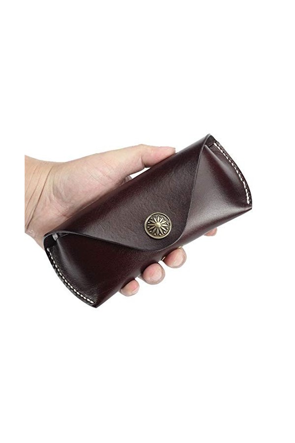 Étui à lunettes pliable triangulaire Etui à lunettes en cuir Etui Portable Etui de protection léger La plupart des lunettes e