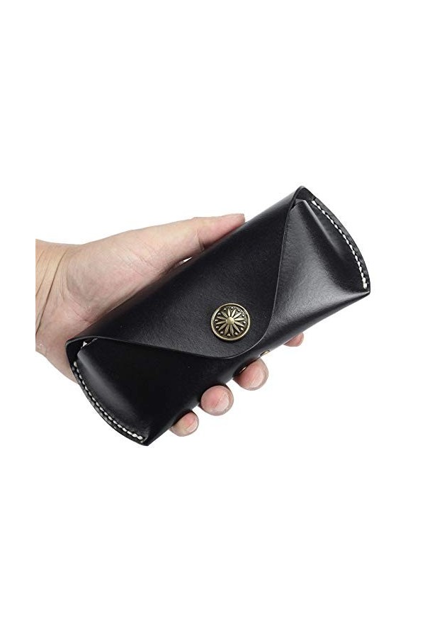 Étui à lunettes pliable triangulaire Etui à lunettes en cuir Etui Portable Etui de protection léger La plupart des lunettes e