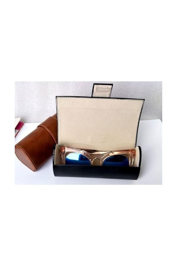 SayfuR WXYNHHD étui à lunettes fait à la main en cuir PU étui à lunettes unisexe boîte à lunettes de soleil