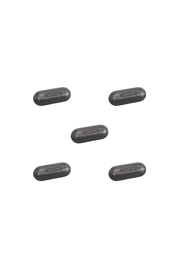 Paowsietiviity Étui rigide portable en cuir PU pour lunettes de soleil hommes femmes, Lot de 5 noir , 16.5 x 5.5cm