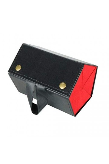 FLLXSMFC Boîte de rangement pour lunettes de soleil avec 5 compartiments en PU Noir Doublure extérieure rouge