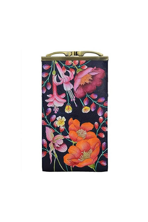 Anuschka Etui à lunettes double en cuir véritable pour femmes Moonlit meadow 1009 MLM 