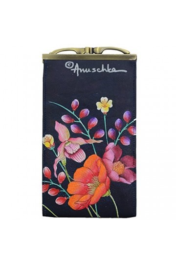 Anuschka Etui à lunettes double en cuir véritable pour femmes Moonlit meadow 1009 MLM 