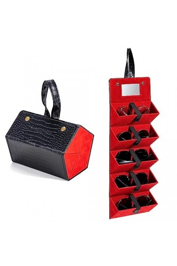 Menoeceus Étui de rangement pour lunettes de soleil - Plusieurs paires de lunettes - 5 emplacements - Pour homme et femme, no