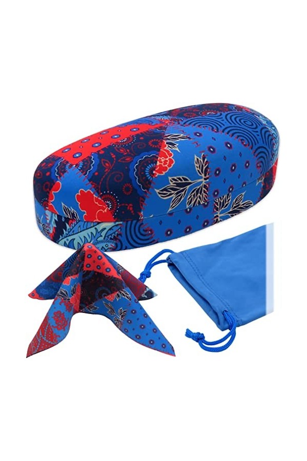 MyEyeglassCase Étui rigide pour lunettes de soleil – Étui à lunettes pour femme – Grand étui à lunettes durable avec pochette