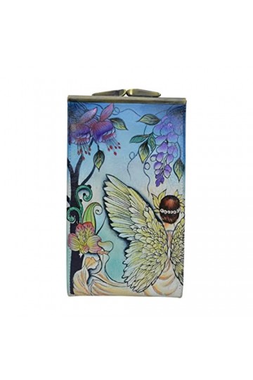 Anuschka Étui à lunettes en cuir véritable peint à la main pour femme – Entrée encadrée, doublure en faux daim, peut contenir