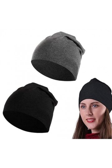 LYTIVAGEN 2Pcs Bonnet pour Chimio, Slouch Style pour Dames, Bonnet de Couchage en polyester pour la Perte de Cheveux, le Canc