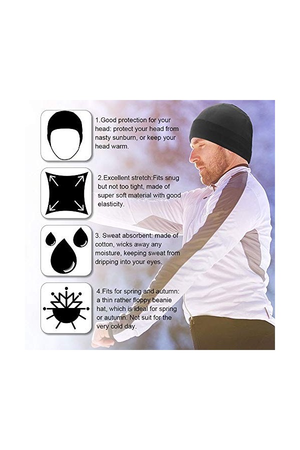 LYTIVAGEN 2Pcs Bonnet pour Chimio, Slouch Style pour Dames, Bonnet de Couchage en polyester pour la Perte de Cheveux, le Canc