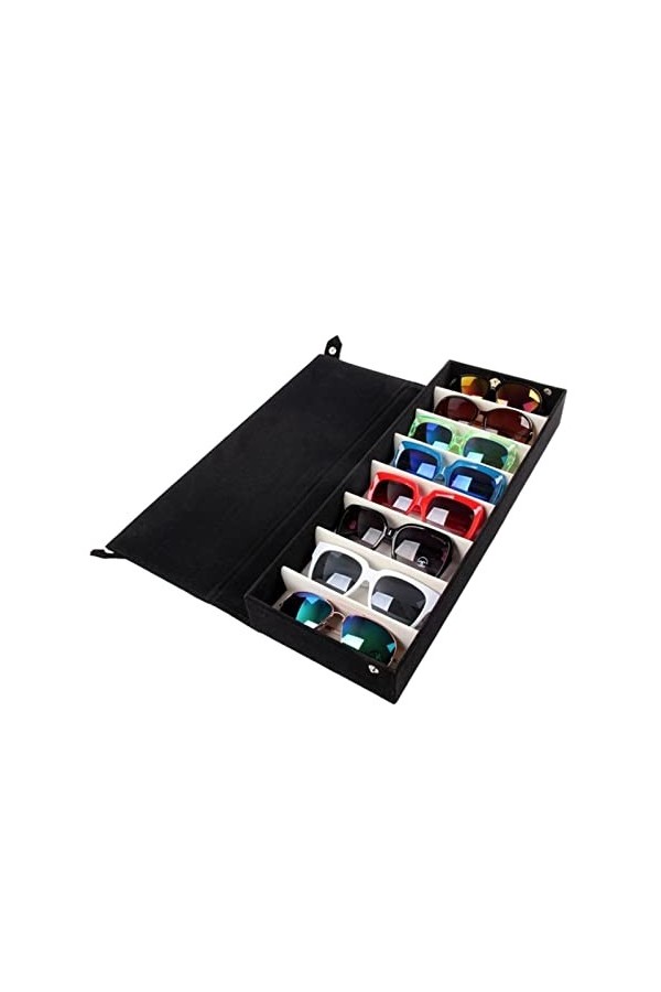 Support à Lunettes Boîtier de boîtier de grille de rangement 8 grilles for lunettes de soleil lunettes de lunettes de soleil 
