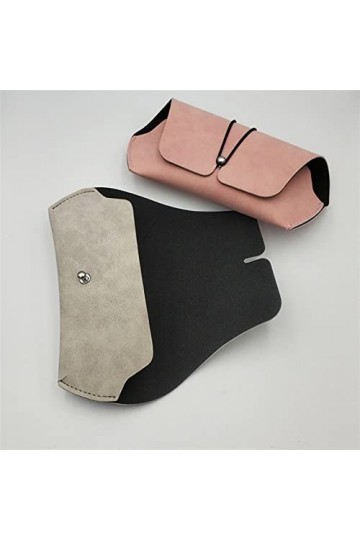 INGVY Étui à lunettes avec boucle étui à lunettes Soft Pack Myopie Boîte à lunettes simple rétro anti-pression portable en cu