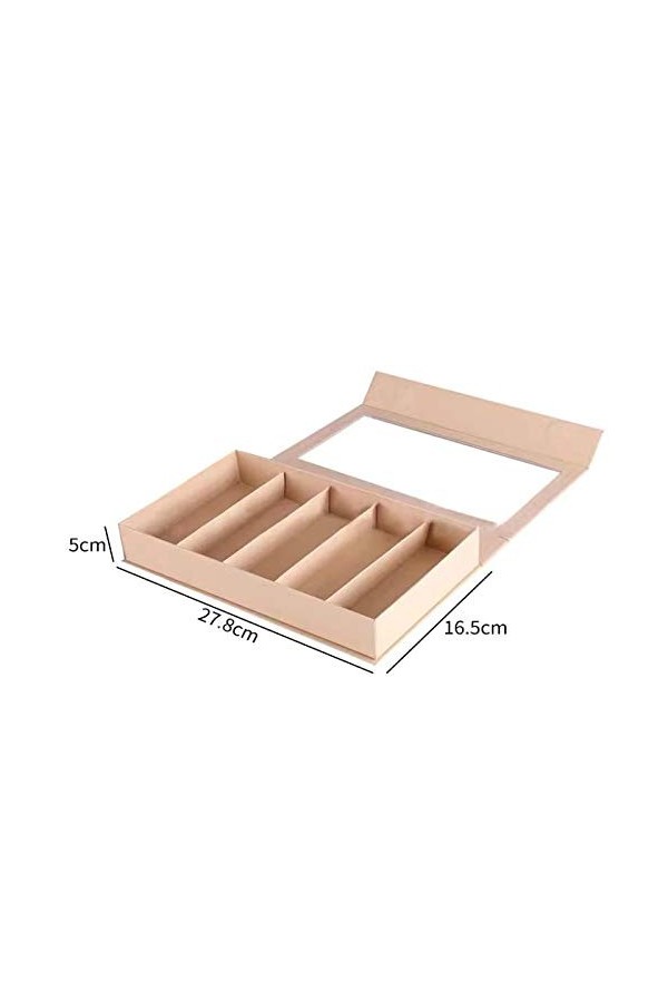 BECCYYLY Étui à Lunettes 5 Grille Papier Kraft Lunettes de Soleil boîte de Rangement étui à Lunettes présentoir à Lunettes