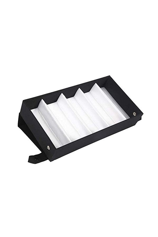 BECCYYLY Étui à Lunettes Boîte de Rangement pour Lunettes de Soleil en Cuir Noir à 5 grilles Boîte de Rangement pour Lunettes