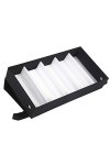 BECCYYLY Étui à Lunettes Boîte de Rangement pour Lunettes de Soleil en Cuir Noir à 5 grilles Boîte de Rangement pour Lunettes