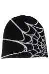 Morningmo Y2K Bonnet en toile daraignée Y2k en tricot avec motif de crânes et de toile daraignée