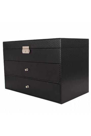 Boîte de Rangement pour Lunettes, étui de Rangement pour Lunettes de Soleil, Rangement pour Lunettes en Cuir, 18 Grilles 3 Co