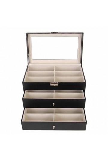 Boîte de Rangement pour Lunettes, Boîte de Rangement pour Lunettes de Soleil, Fibre de Carbone à 3 Couches, Peu Encombrante, 