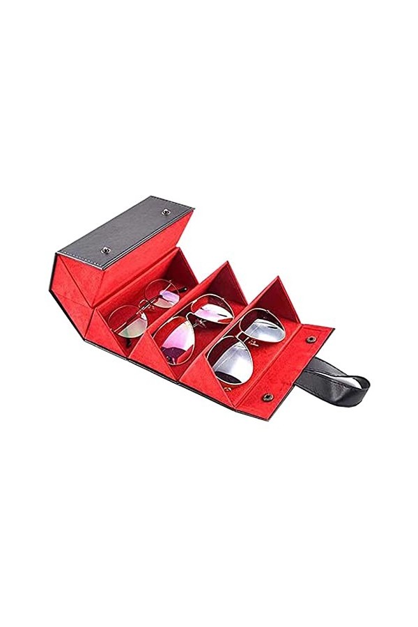 Support à Lunettes 6 emplacements Puce Lunettes de rangement en cuir pliable Lunettes de soleil Lunettes de soleil Verres Org