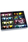 Femmes Hommes Organisateur de Lunettes de Soleil, Organisateur Lunettes de Soleil délicat 8 Grids Lunettes Affichage Tray Lun