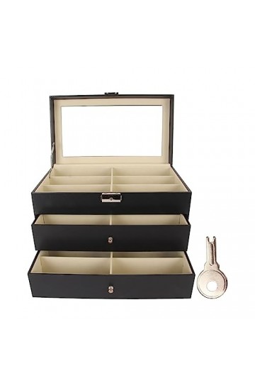 WERTSWF Organisateur de Lunettes de Soleil, étui à Lunettes en Cuir et Lunettes de Soleil, Boîte de Rangement pour Lunettes à