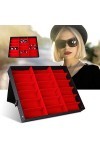 Pongnas Boîte à Lunettes, Boîte à Bijoux, Boîte de Rangement pour Lunettes, 18 Treillis de Boîte à Lunettes, Lunettes Accesso