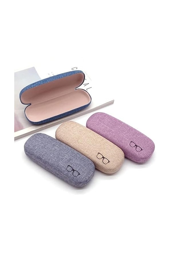EYHLKM Étui à Lunettes Coque Dure Tissus de Lin étuis à Lunettes Couverture de Protection for Hommes Femmes Lunettes de Solei