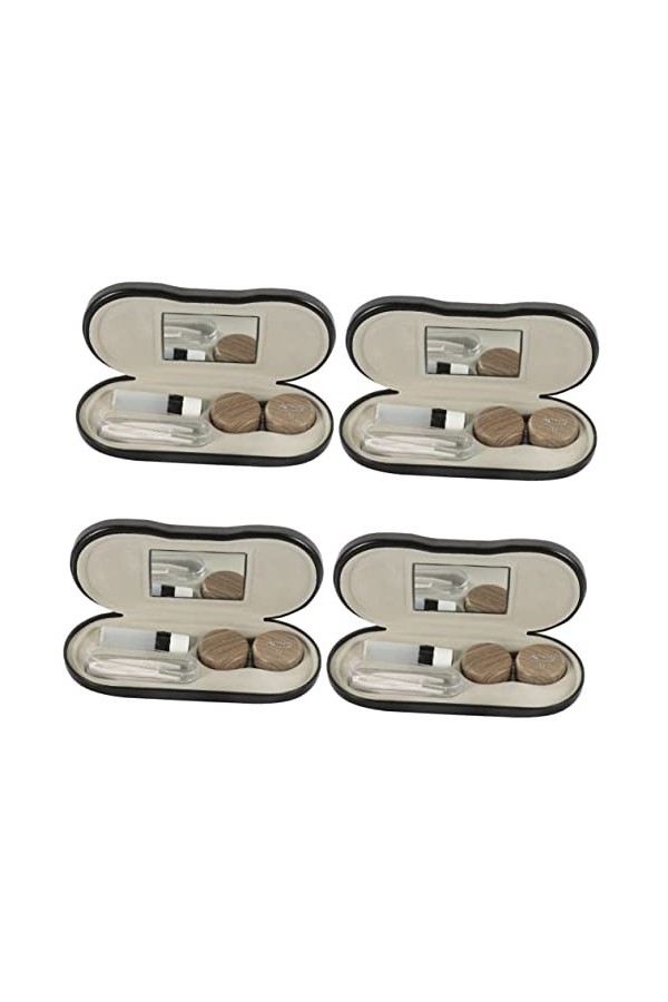 Gatuida 4 Ensembles Étui À Lunettes À Double Usage Étui À Lunettes En Cuir Pu Étui À Lunettes En Grain De Bois Étui À Lunette