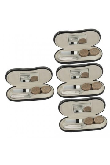 PartyKindom 4 Ensembles Étui À Lunettes À Double Usage Étui À Lunettes En Cuir Pu Étui À Lunettes En Grain De Bois Étui À Lun