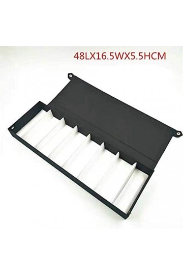 BECCYYLY Étui à Lunettes Boîte de Rangement pour Lunettes de Soleil en Tissu Oxford Noir à 8 grilles Étui à Lunettes