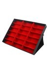 BECCYYLY Étui à Lunettes Boîte de Rangement pour Lunettes de Soleil Rouge à 18 grilles Boîte de Rangement pour Lunettes
