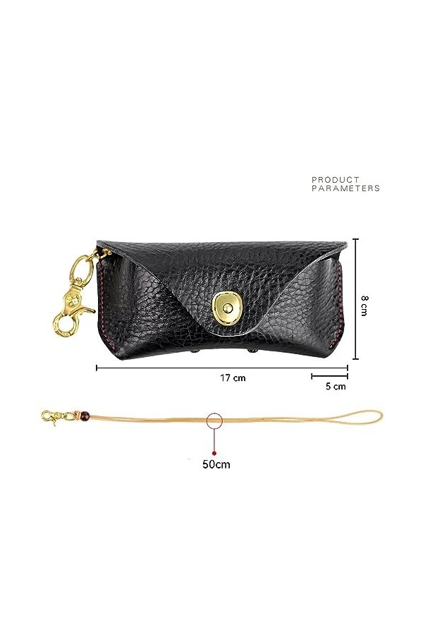 YIORYO Étui à lunettes, étui à lunettes en cuir portable, pochette de lunettes de soleil rétro étui mince for femmes hommes é