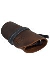 Hide & Drink Étui de rangement en cuir rustique pour lunettes de soleil Fait main Marron bourbon, brun, Small