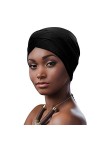 Xiangmall Chapeau de Chimio Slouchy Beanie Hat Turban Cheveux Musulmane Bonnet de Sommeil pour Cancer Perte de Cheveux Noir 