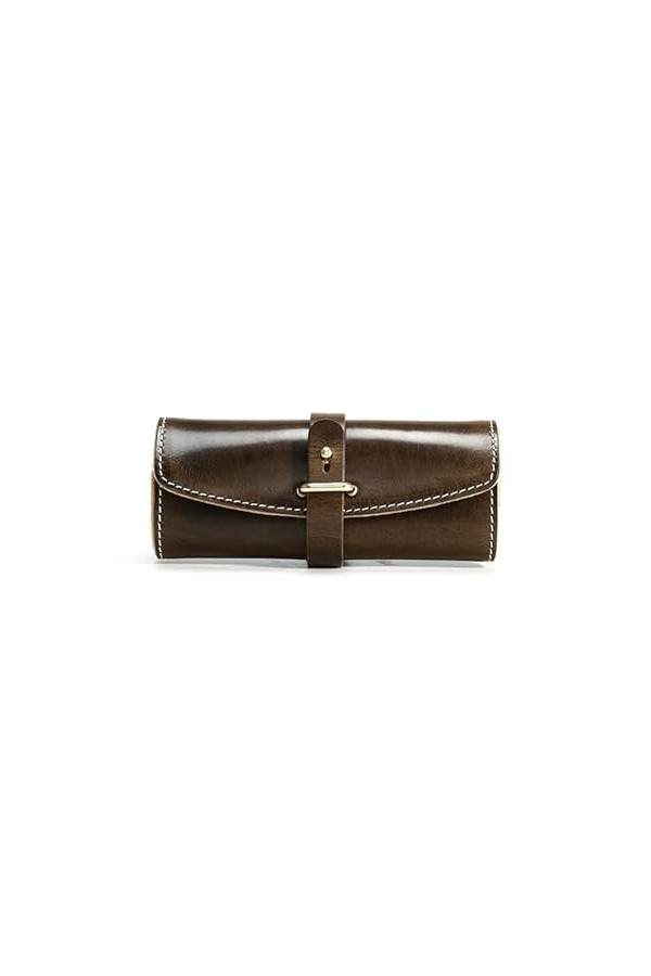 Étui à lunettes en cuir, pochette de lunettes de soleil portable résistante à la compression, étui mince for femmes et hommes