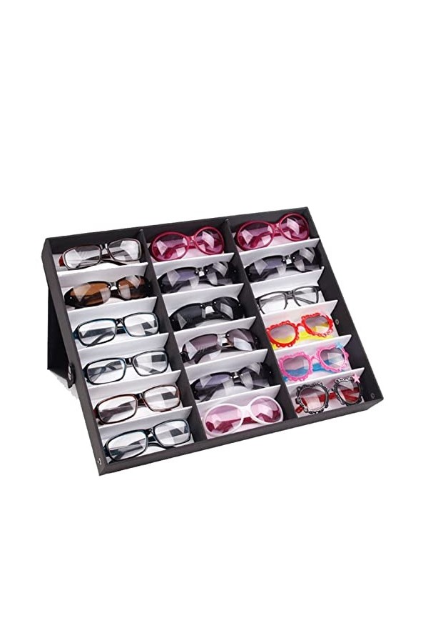 Femmes Hommes Organisateur de Lunettes de Soleil, Lunettes de soleil Organizer 18 emplacements Rack, support Plateau de range