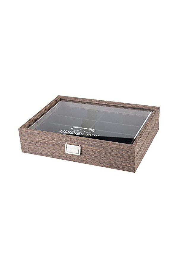 Femmes Hommes Organisateur de Lunettes de Soleil, Femmes Hommes Retro Wooden 8 Slots Lunettes Lunettes de rangement Boîte de