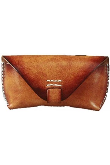 Étui à Lunettes Étui à Lunettes en Cuir Vintage élégant Protecteur de Lunettes de Soleil Portable Protège Les Lunettes des Ra