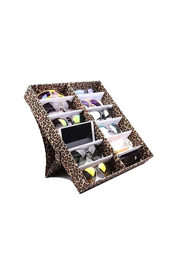 Rack de Lunettes de Soleil Sépardage de Lunettes 12 Compartiment Lunettes Affichage de Rangement Boîte de Rangement Lunettes 