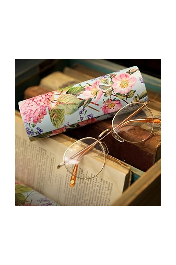 EYHLKM Portable rétro personnalité littéraire Lunettes de Soleil boîte de Rangement Lunettes Accessoires de Protection étuis 