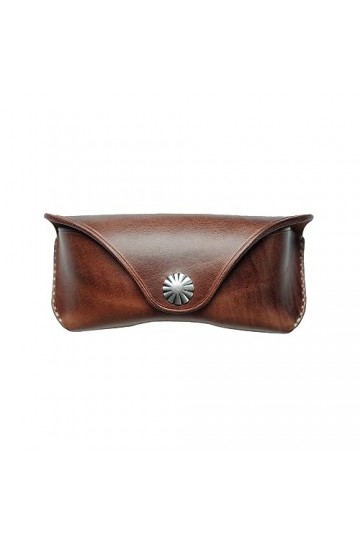 YIORYO Étui à lunettes en cuir for femmes et hommes, étui à lunettes en cuir Vintage portable, pochette de protection for lun