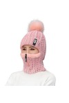 Surakey Bonnet Femme Hiver Bonnet Balaclava en Tricot avec Cache-Cou,Cagoules Femme Polaire Balaclava Chapeau, Masque de Ski 