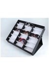 Chtom Lunettes de Soleil daffichage 18 Cas Boîte Grille Lunettes Boîte Affichage Lunettes boîte de Rangement des Lunettes de