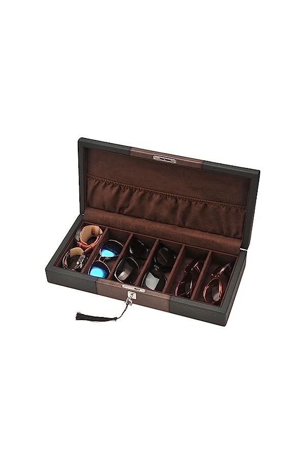 YIORYO Organisateur de lunettes de soleil, présentoir à 6 emplacements for lunettes de soleil for plusieurs lunettes, étui de
