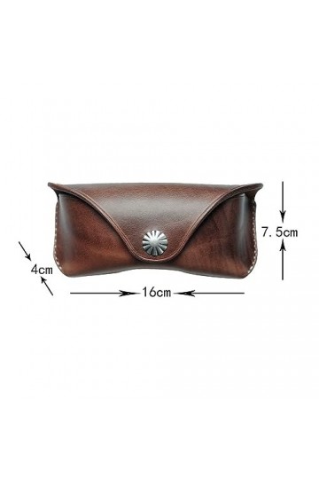 YIORYO Étui à Lunettes en Cuir Portable, étui à Lunettes en Cuir Vintage Pochette de Protection for Lunettes de Lecture for F